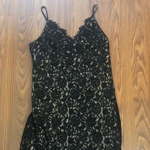 Fitted, lace, spaghetti strap dress. NWT